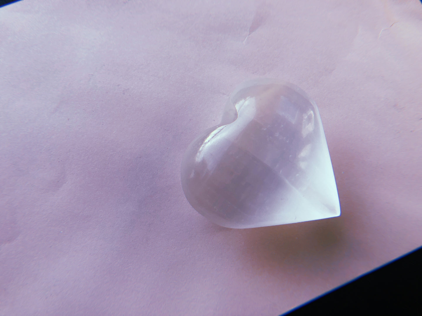 Selenite Heart (Morocco)