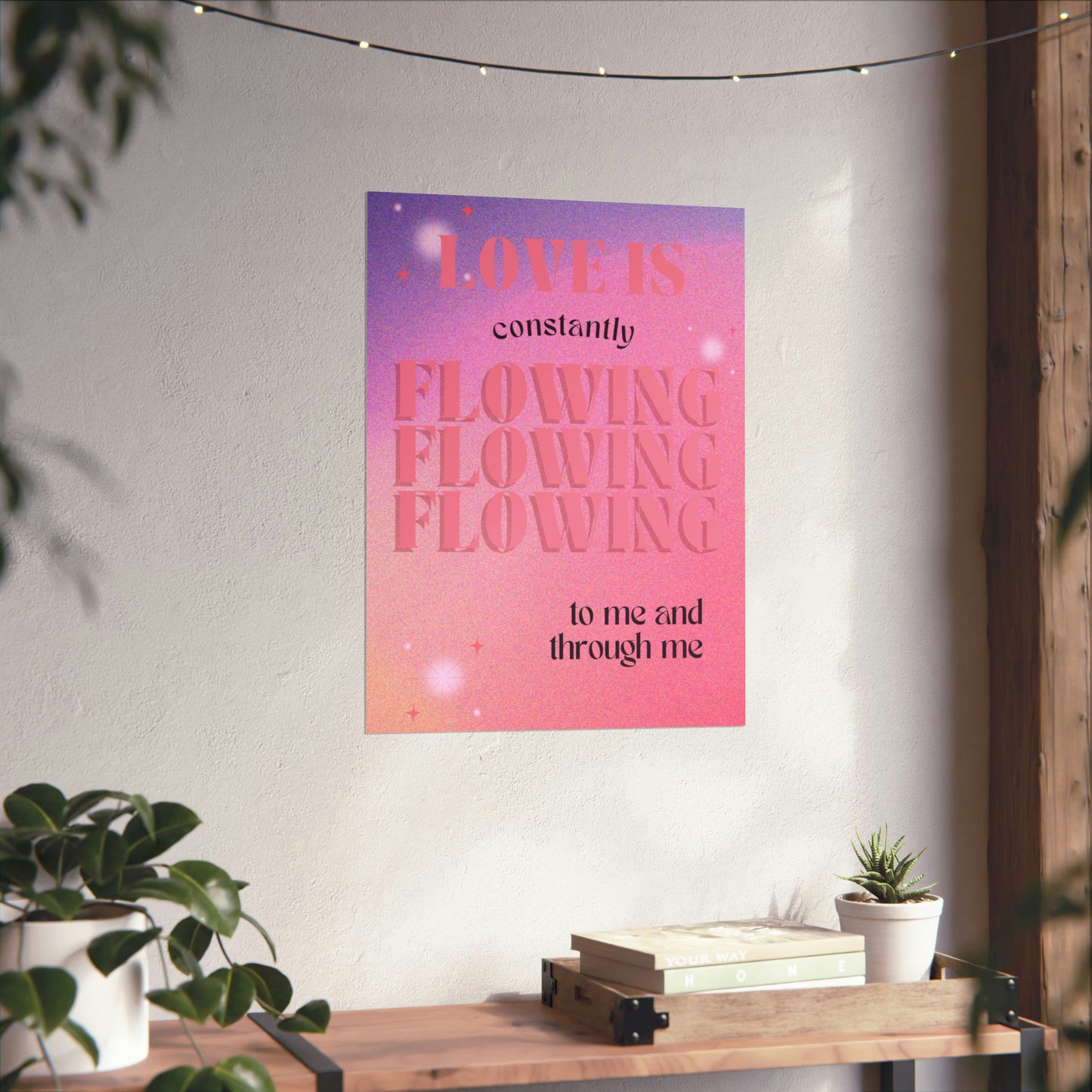 Love flowing through me - Affirmation Printed Wall Poster - Dorm Decor - Housewarming Gift - Women Empowerment - Mood Board - Black Girl Art Aesthetic