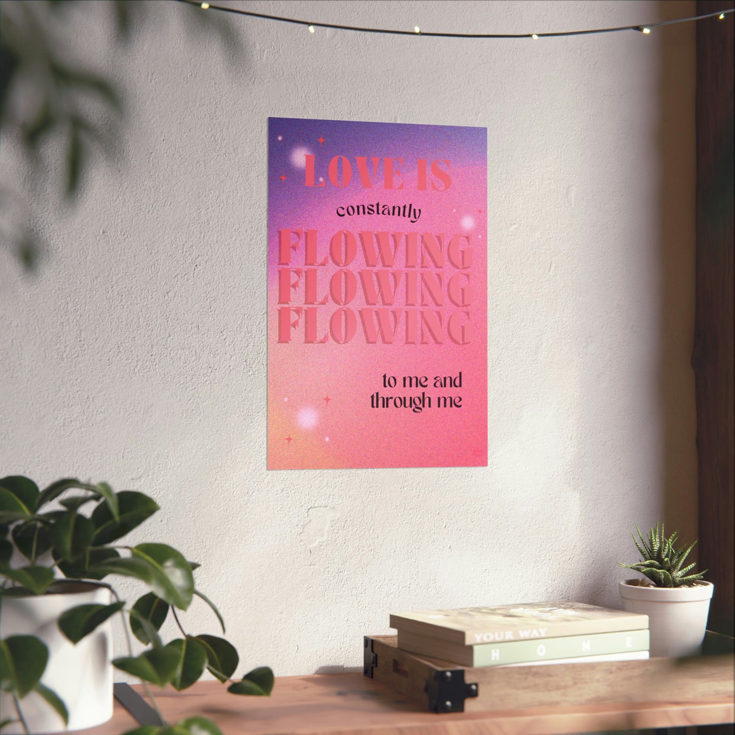 Love flowing through me - Affirmation Printed Wall Poster - Dorm Decor - Housewarming Gift - Women Empowerment - Mood Board - Black Girl Art Aesthetic