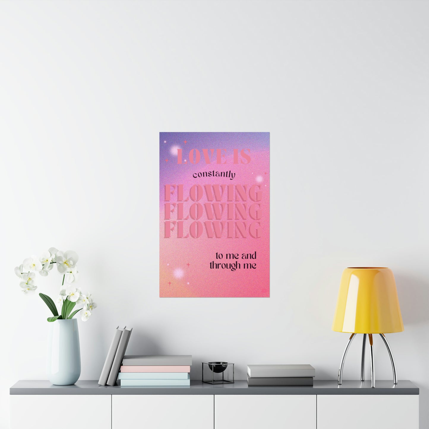 Love flowing through me - Affirmation Printed Wall Poster - Dorm Decor - Housewarming Gift - Women Empowerment - Mood Board - Black Girl Art Aesthetic