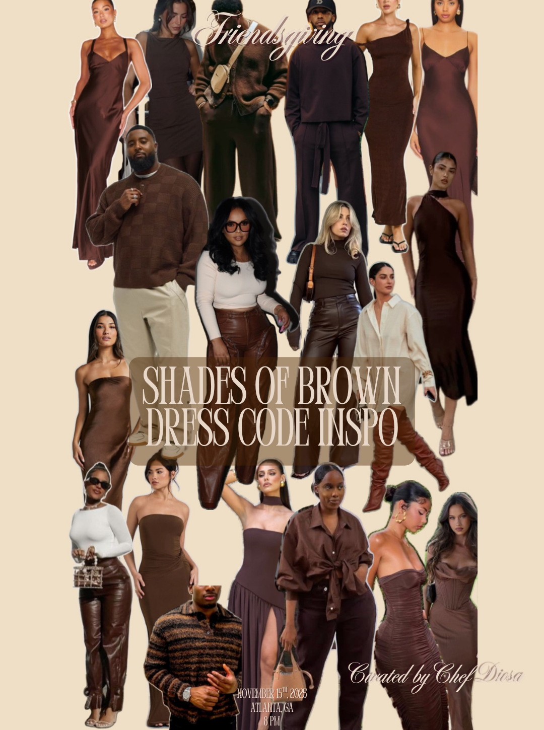Friendsgiving Dinner Party | Shades of Brown Edition | Curated by Chef Diosa