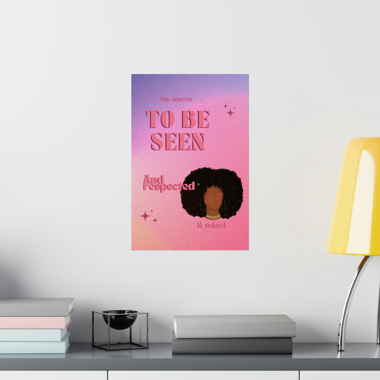 Affirmation Printed Wall Poster - Dorm Decor - Housewarming Gift - Women Empowerment - Mood Board - Black Girl Art Aesthetic