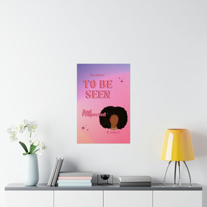 Affirmation Printed Wall Poster - Dorm Decor - Housewarming Gift - Women Empowerment - Mood Board - Black Girl Art Aesthetic