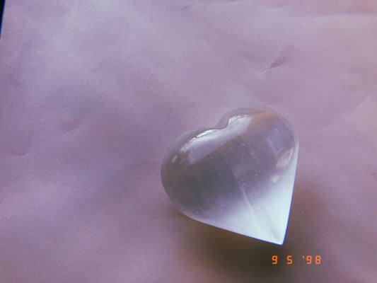 Selenite Heart (Morocco)